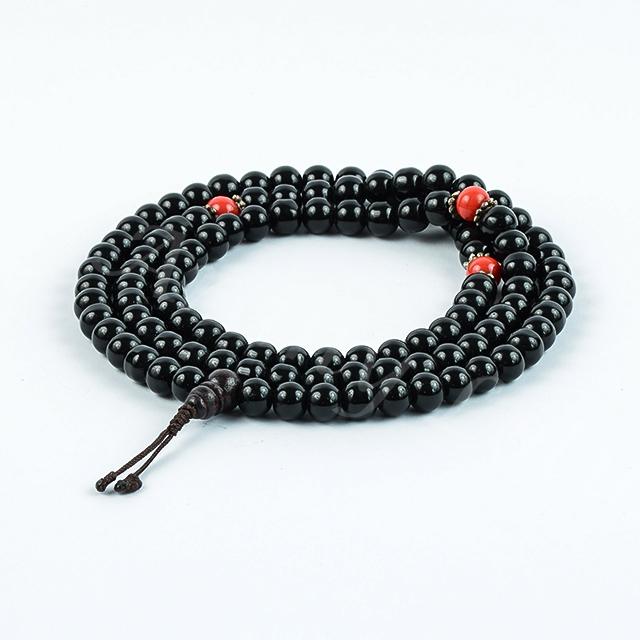 Színes kő mala koral osztással