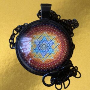 Sri Yantra üveg függős nyaklánc