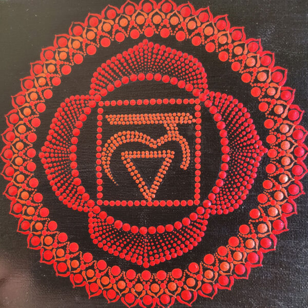 GYÖKÉRCSAKRA Csakra mandala festmény 20x20 cm