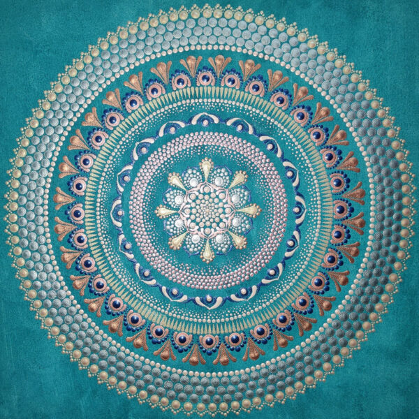 Kommunikáció Mandala festmény 30x30 cm