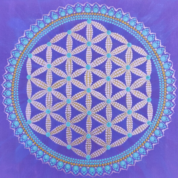 Élet Virága Mandala festmény 30x30 cm