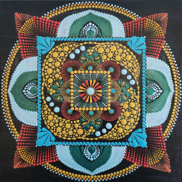 Föld Mandala festmény 30x30 cm