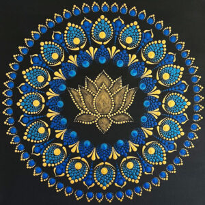 Lótusz Mandala festmény 30x30 cm