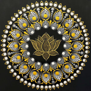 Lótusz Mandala festmény 30x30 cm