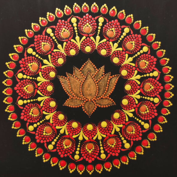 Lótusz Mandala festmény 30x30 cm