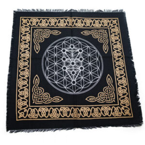 Élet Virága-Metatron szimbólumos pamut terítő 60x60 cm
