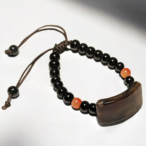 Ónix-achát ásványkarkötő