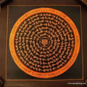 Kézzel festett nepáli buddhista mantra festmény