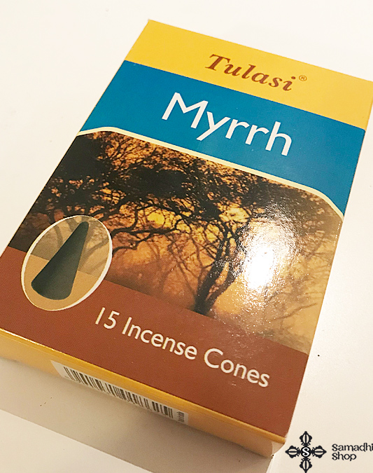 Tulasi Myrrh mirha kúpfüstölő