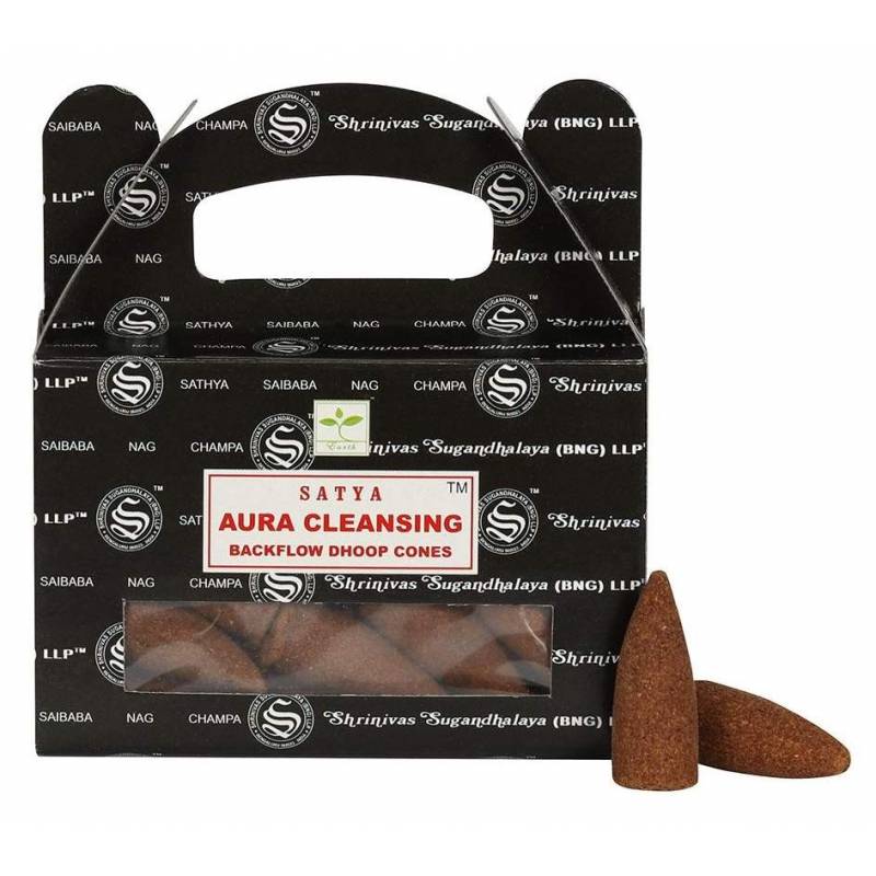 Satya Aura Cleansing backflow lefelé folyó füstölő (folyékony füst)