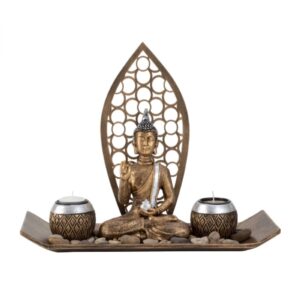 Buddha szobor dupla mécsestartóval