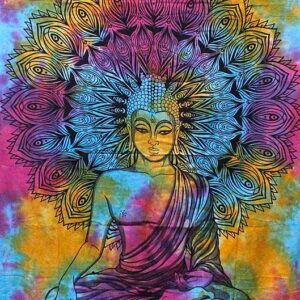 Buddha mandala pamut ágytakaró faliszőnyeg