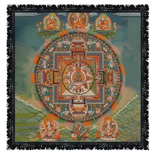 Buddha mandala pamut terítő/faliszőnyeg 60x60 cm