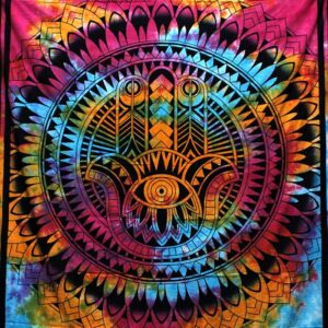 Dupla méretű Hamsa keze mandala pamut ágytakaró faliszőnyeg
