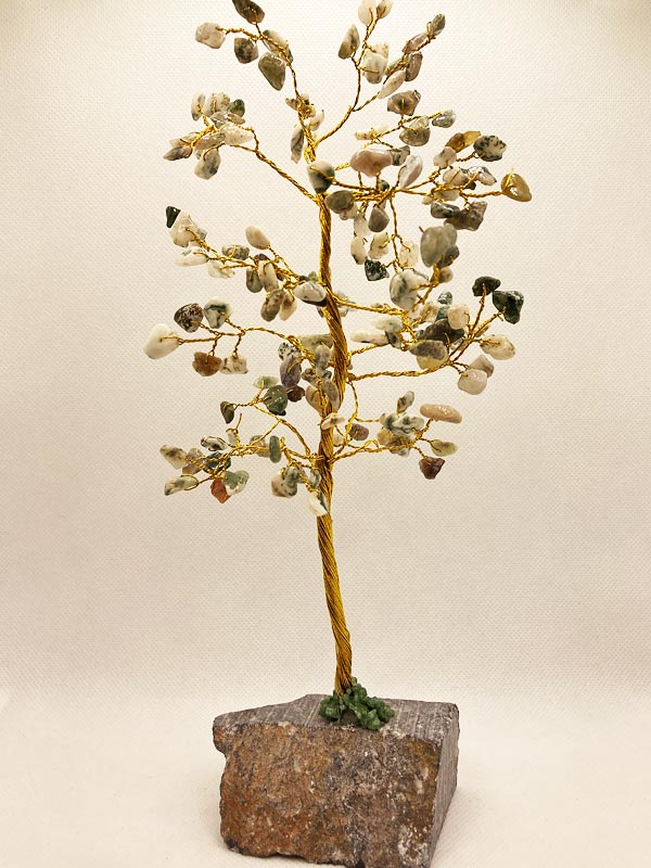 Achát Szerencsefa/Életfa Féldrágakő ásványfa 160 köves