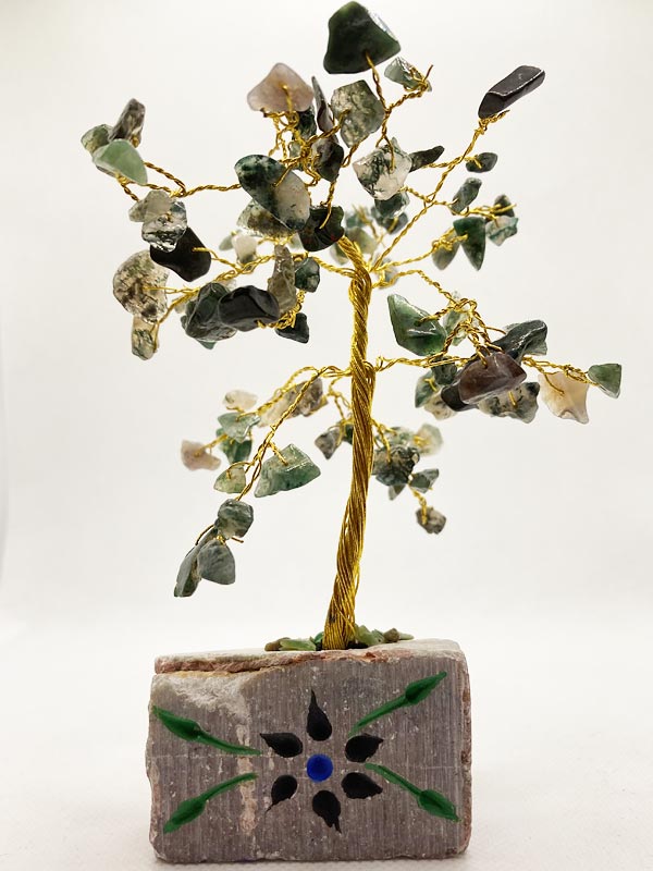 Achát Szerencsefa/Életfa Féldrágakő ásványfa 80 köves