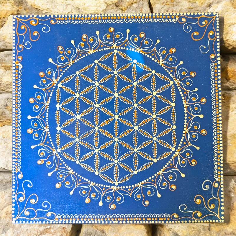 Élet Virága mandala festmény 30x30 cm