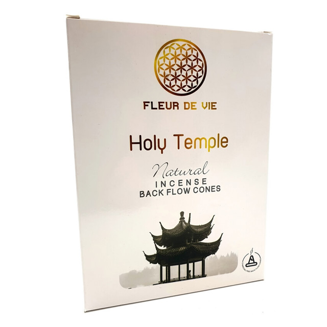 Fleur de Vie Holy Temple Visszaáramló (lefelé folyó) füstölőkúp prémium masala