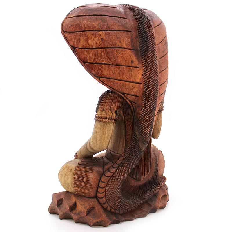 Kézműves Shiva szobor kobrával sámánfából (50 cm magas!) - Image 2