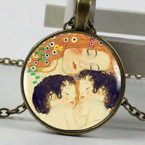 Klimt festményes üveg medál nyaklánccal