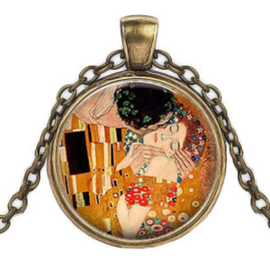 Klimt festményes üveg medál nyaklánccal