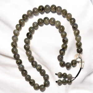 Labradorit 54 szemes buddhista ásvány mala 10 mm-es nagy szemekkel
