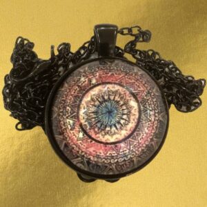 Mandala üveg függős nyaklánc