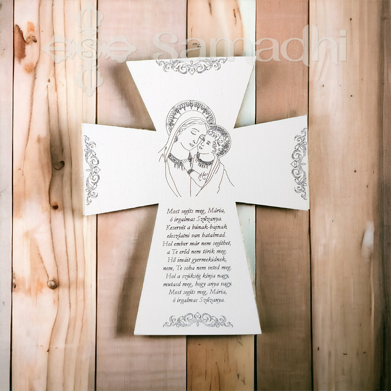 Most segíts meg Mária imádságos falikép oltárkép FEHÉR színben