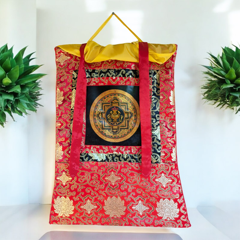 Nepáli buddhista mandala thangka tibeti szerencseszimbólummal