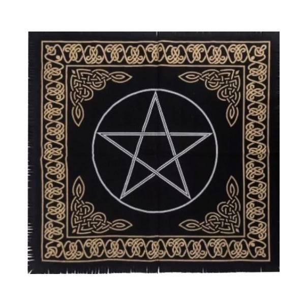 Pentagram szimbólumos pamut terítő 60x60 cm