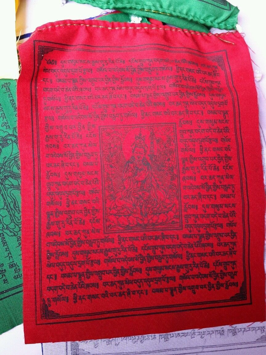 p 7463 Tibetan High Quality Mix Deities Cotton Prayer Flag5
