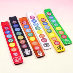 Elegáns füstölőégető léc 7 csakra szimbólumokkal