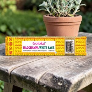 Goloka Nag Champa & Fehér Zsálya különleges kiadás prémium füstölő